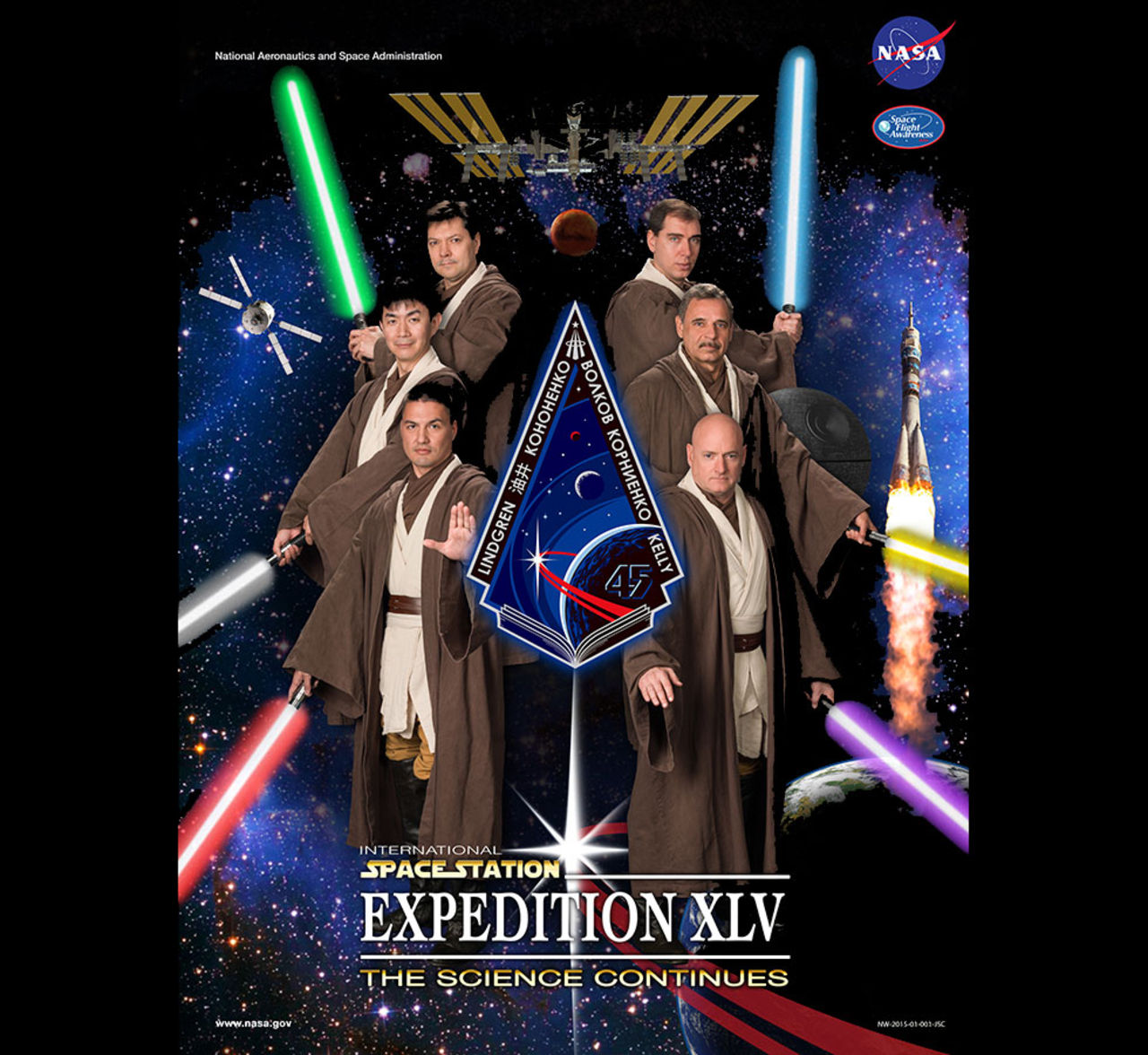 Här är de sex som ingår i ISS Expedition 45