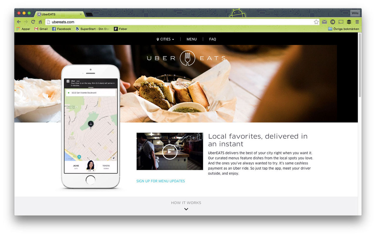 Uber startar UberEATS i San Francisco