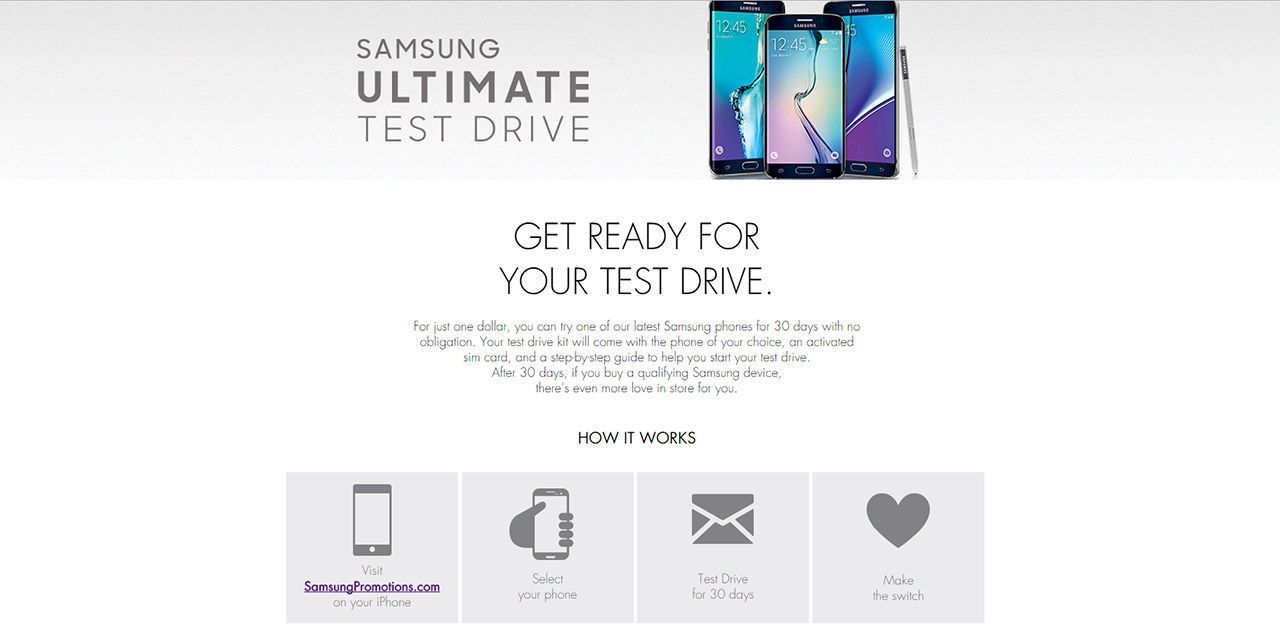 Samsung låter iPhone-användare testa Galaxy-lur för 1 dollar