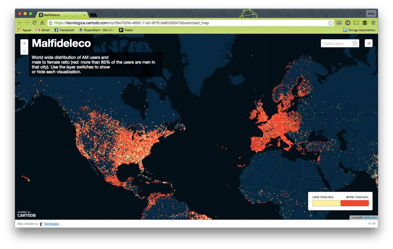 Det är väldigt många män som hänger på Ashley Madison
