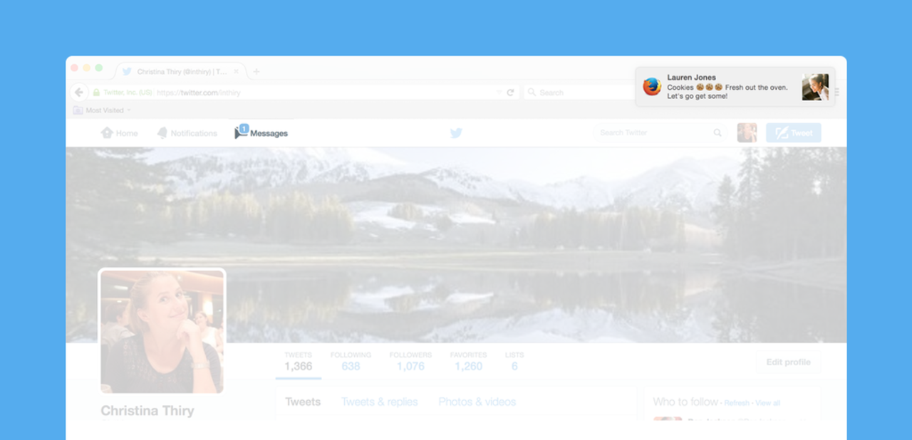 Twitter börjar med aviseringar i webbläsarversionen
