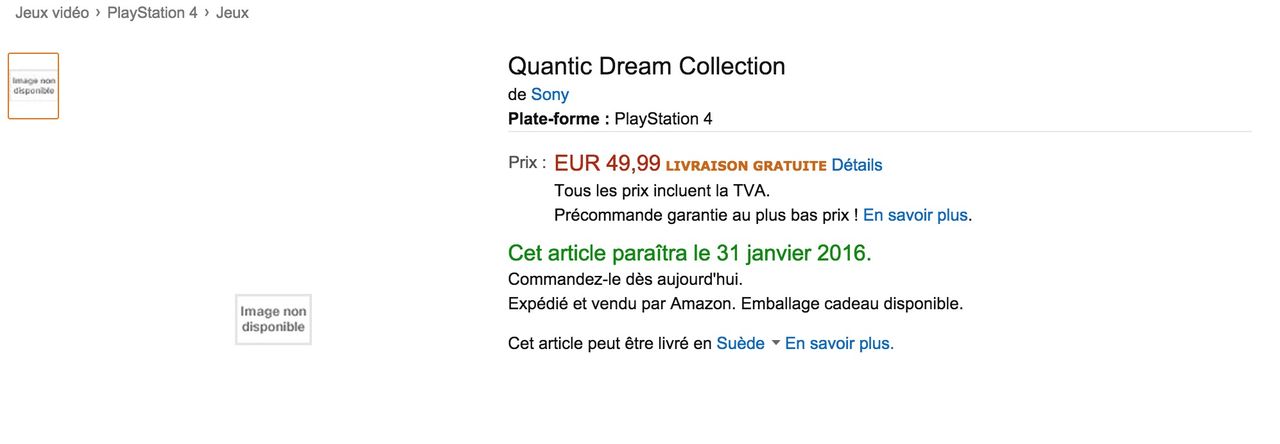 Amazon.fr listar Quantic Dream Collection