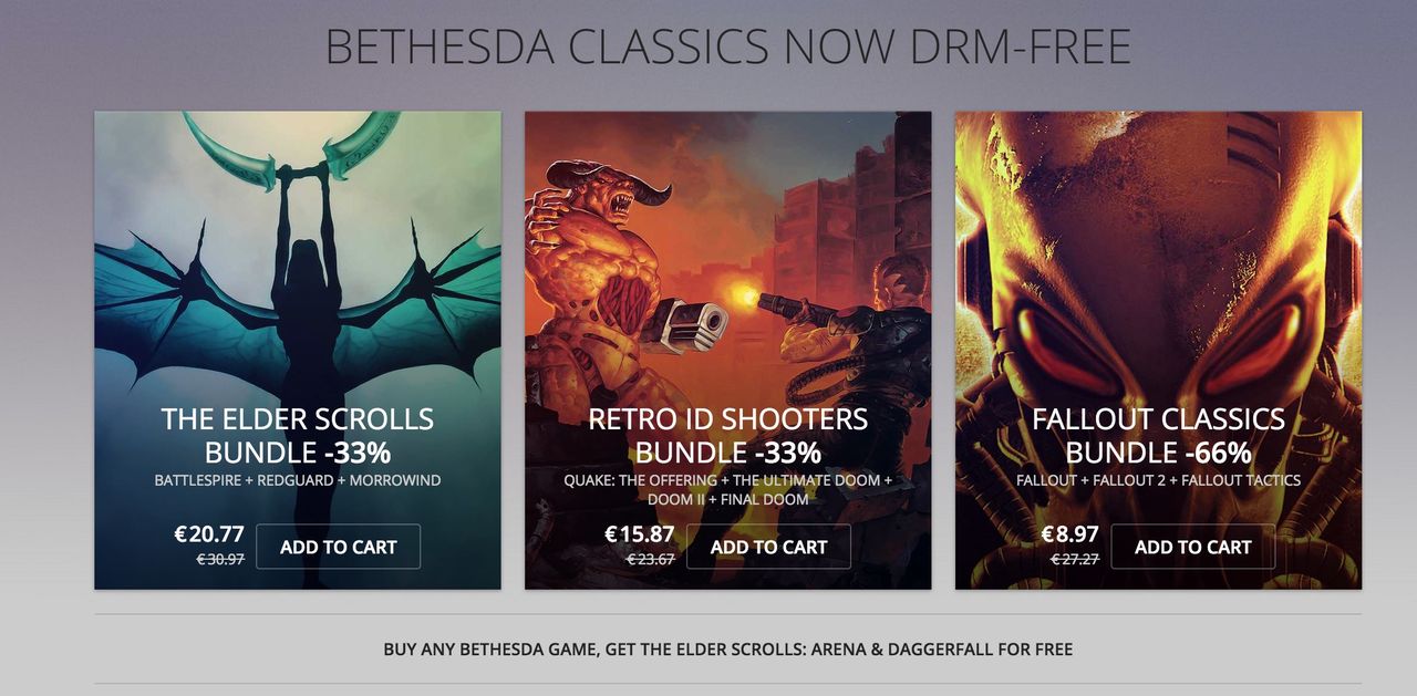 Massvis med Bethesda-spel på GOG