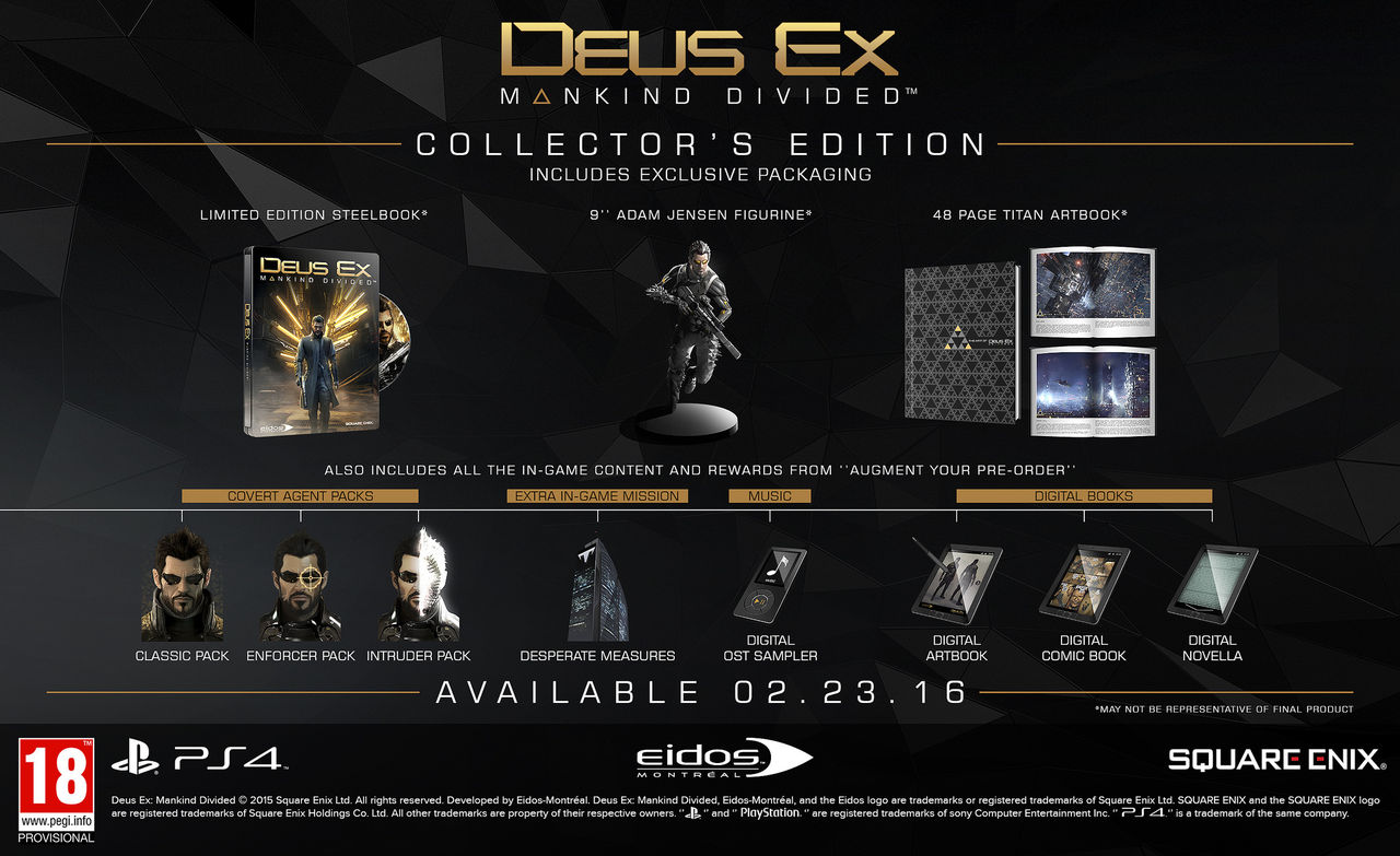 Specialutgåva för Deus Ex: Mankind Divided presenterad