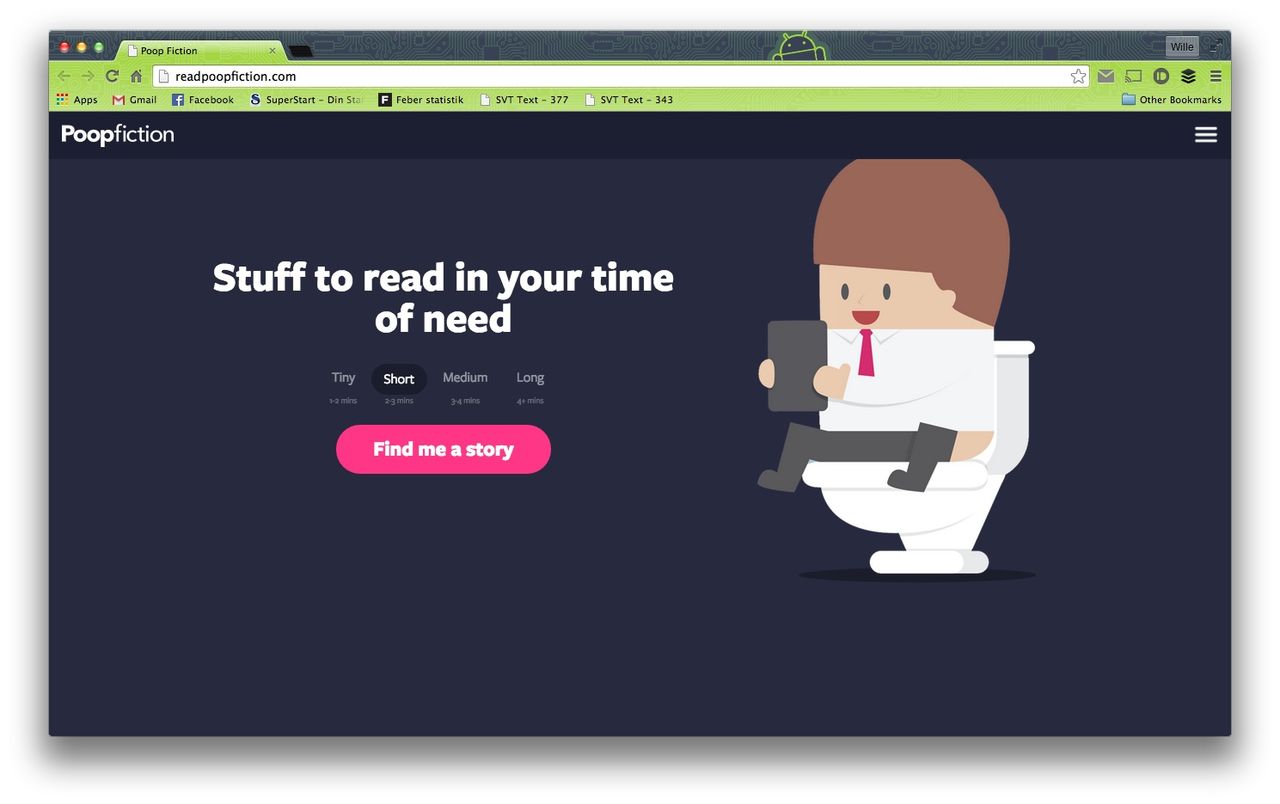 Poop Fiction ger dig tips om vad du ska läsa på toaletten