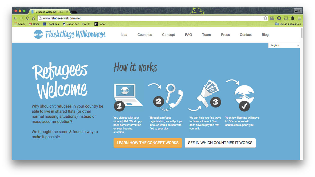 Refugees Welcome - tjänst som hjälper folk som flytt