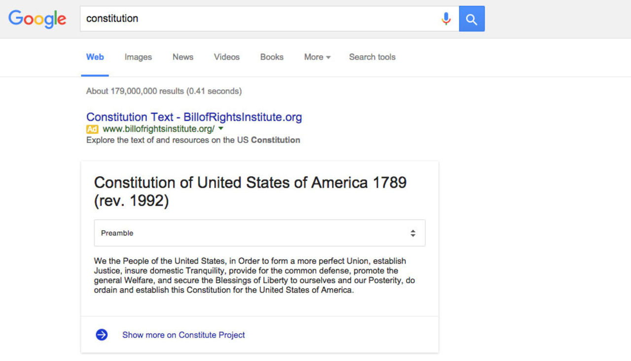 Google visar länders författningar