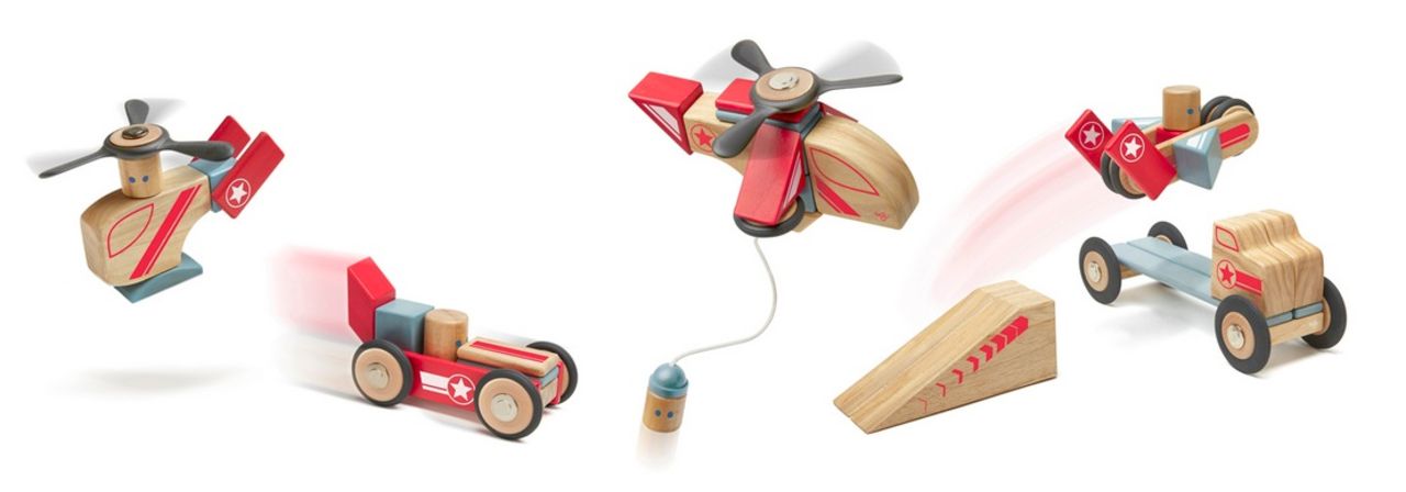 Träklossar är magnetiska träleksaker