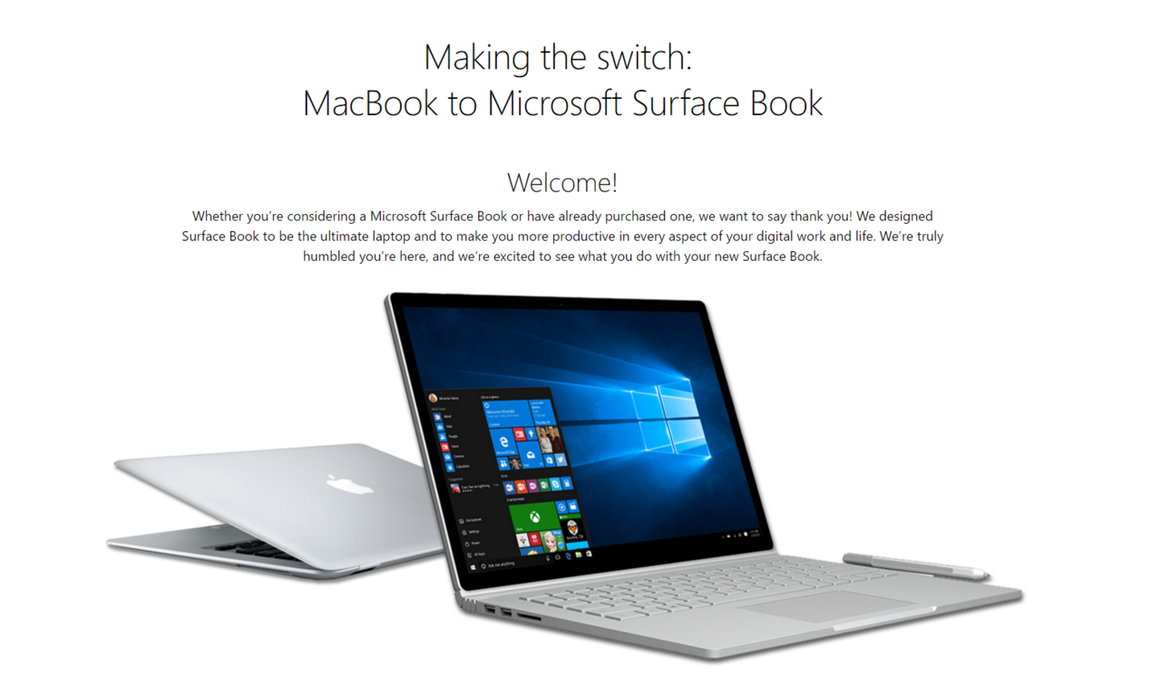 Microsoft hjälper dig byta från Macbook till Surface Book