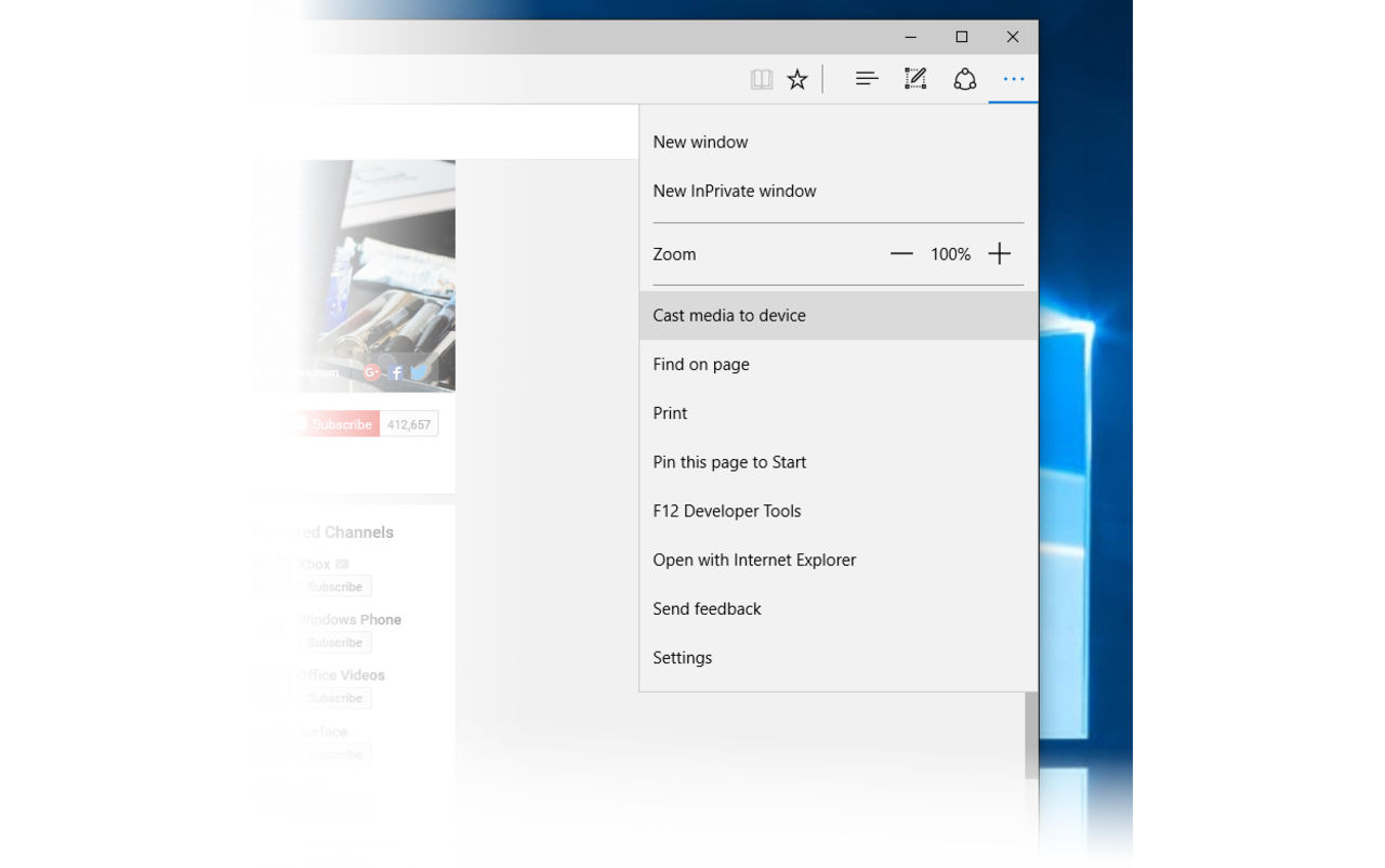 Överför media från Edge till annan enhet på nätverket