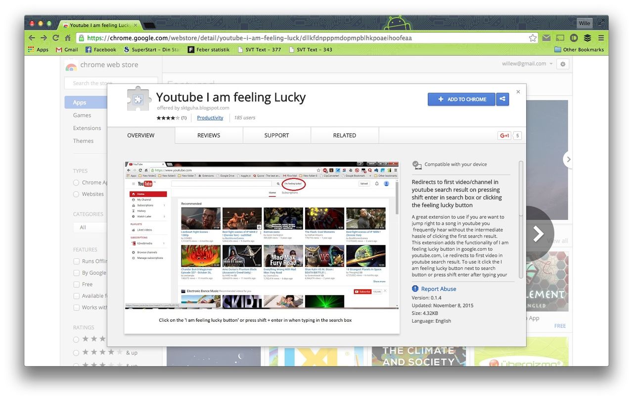 Plugin skapar genväg till första träffen i YouTubes sökresultat
