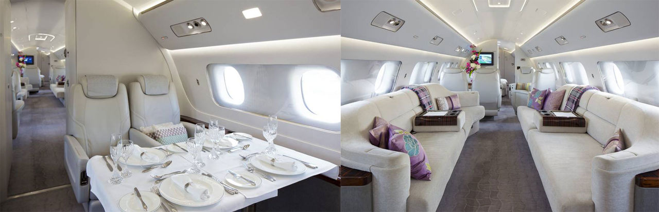 Så här ser insidan på ett lyxigt privatjet ut
