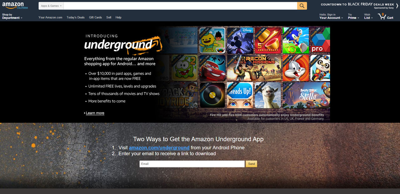 Amazon Underground vill konkurrera med Google och Apple