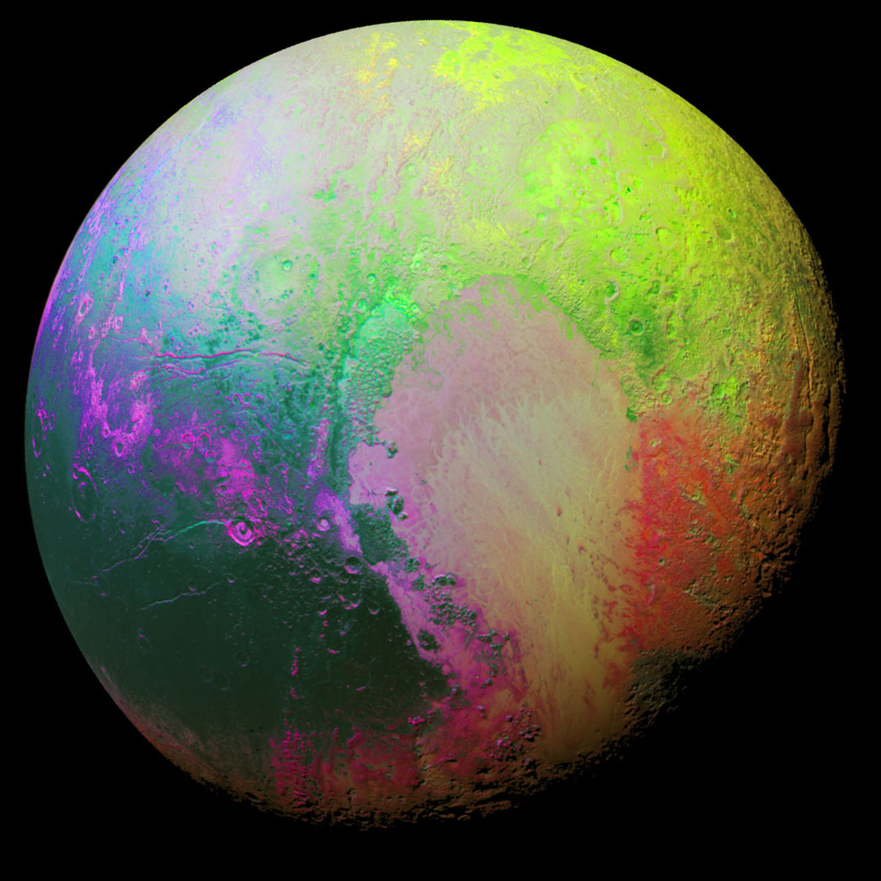 En lite färggladare bild av Pluto