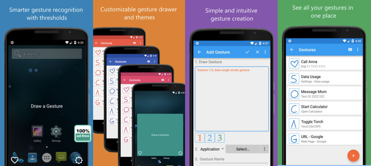 Styr androidtelefonen med gester