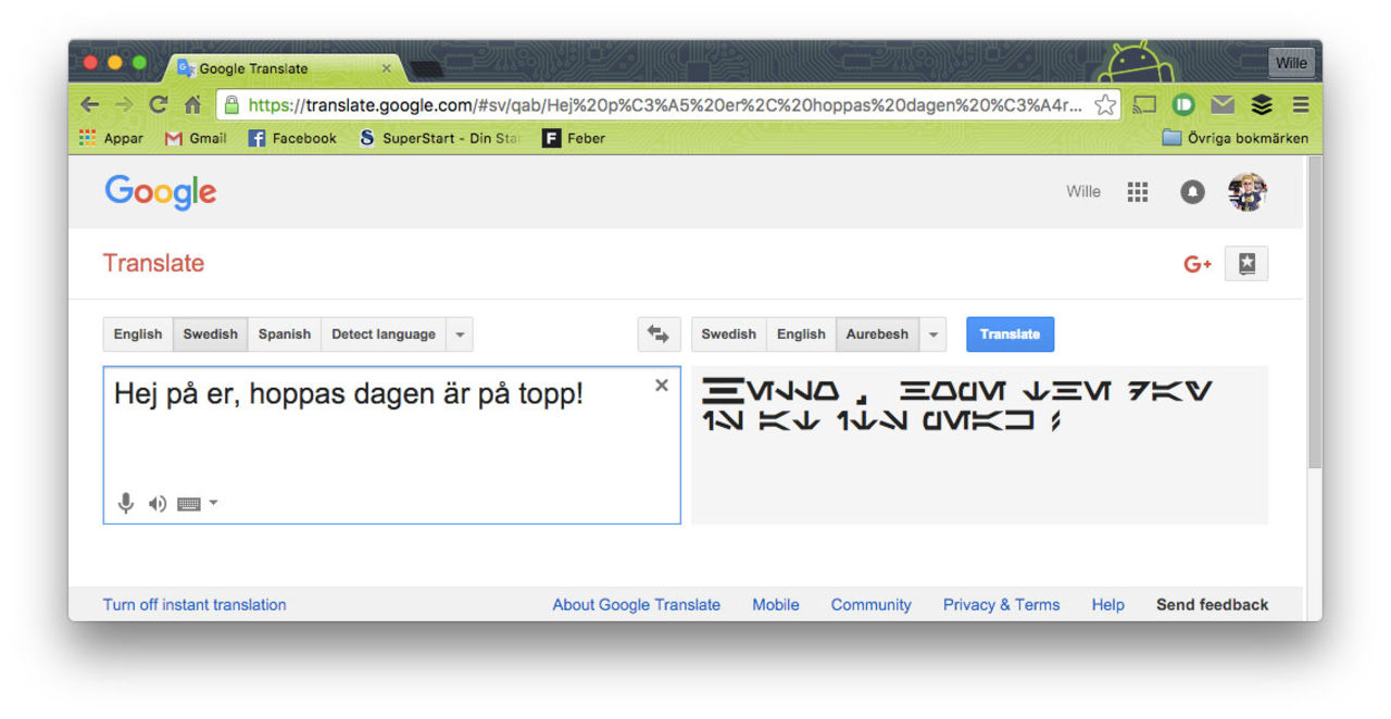 Nu kan Google översätta till Aurebesh