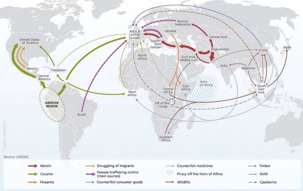 Så här fraktas illegala varor i världen