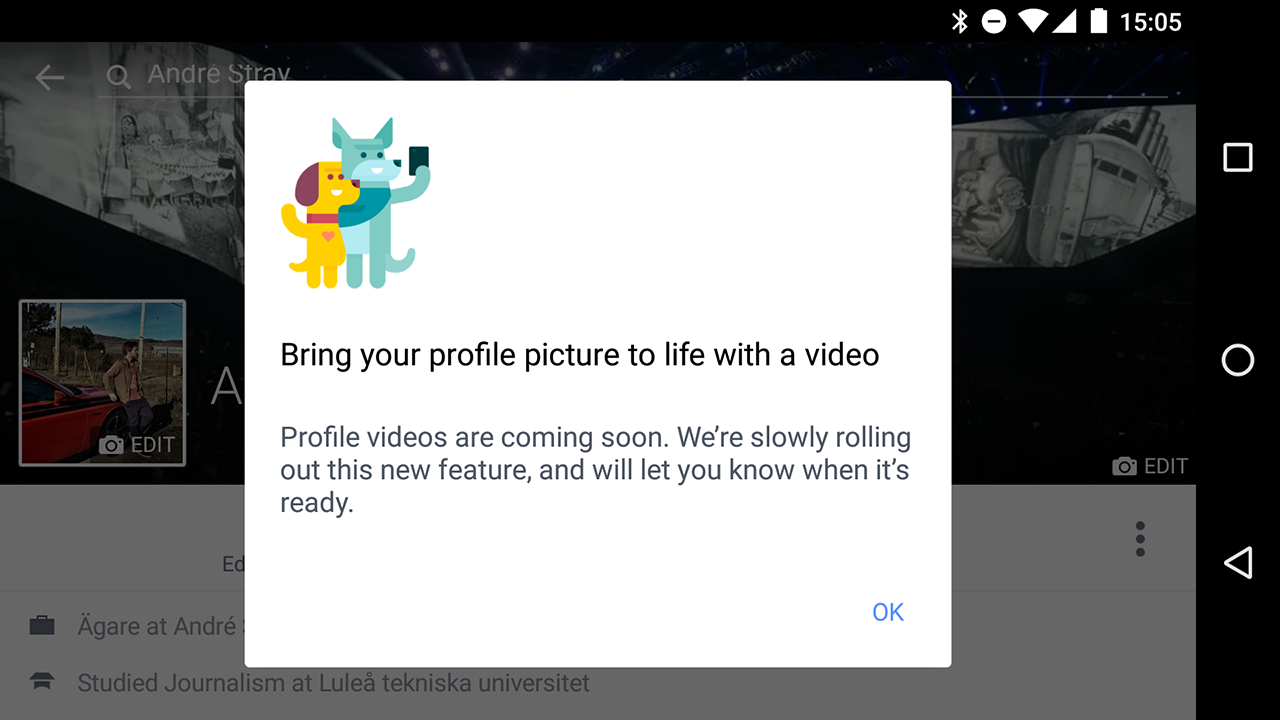 Facebook börjar rulla ut rörliga profilbilder i Android-appen