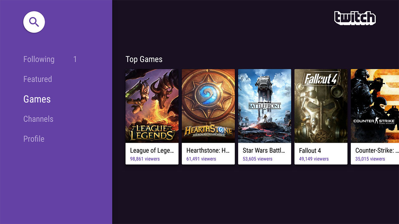 Twitch ute nu till Android TV