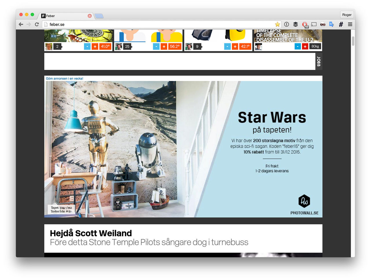 I dag kör vi lite större annonser för Adblock