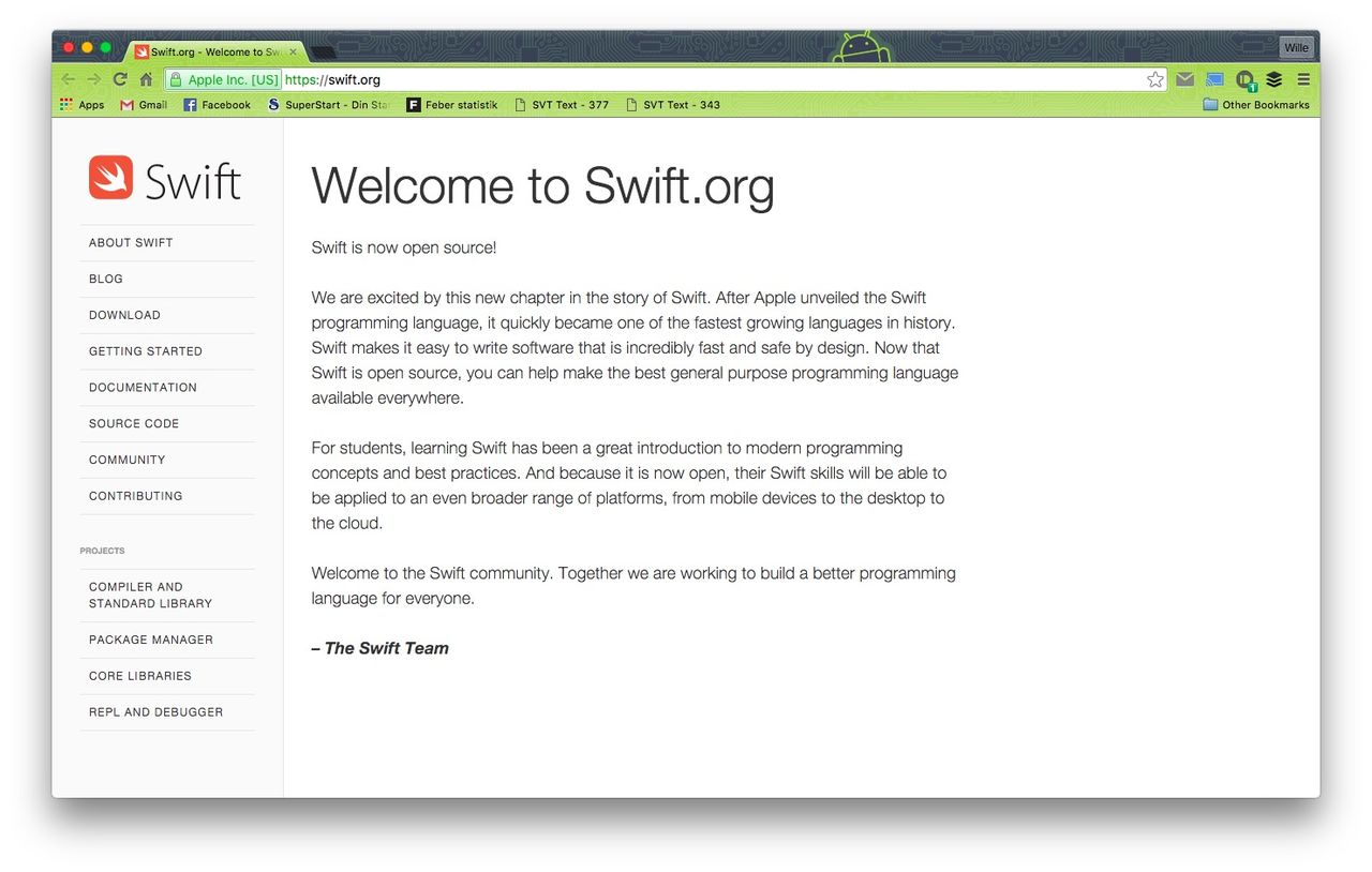 Nu är Apples programmeringsspråk Swift open source