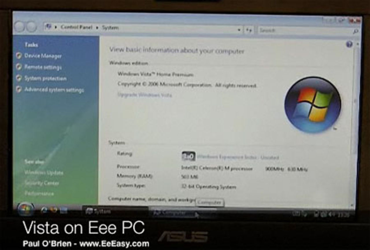 Vista på Asus Eee PC