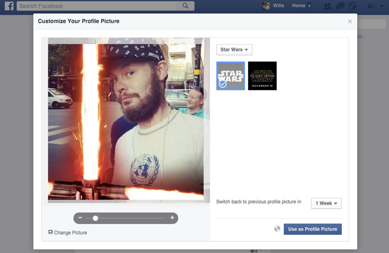 Gör din profilbild på Facebook lite mera Star Wars
