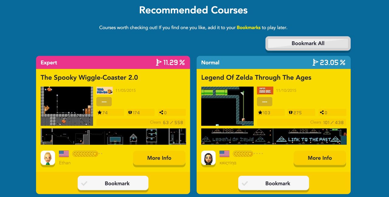 Super Mario Maker Bookmark-sidan lanserad