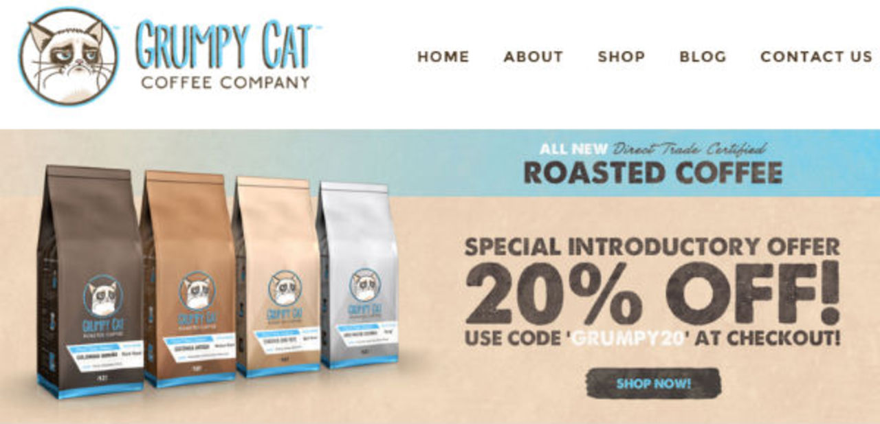 Grumpy Cat stämmer kaffeförsäljare