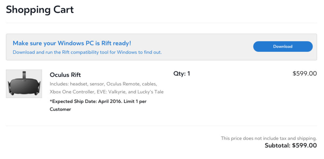 Nu kan man förhandsbeställa Oculus Rift