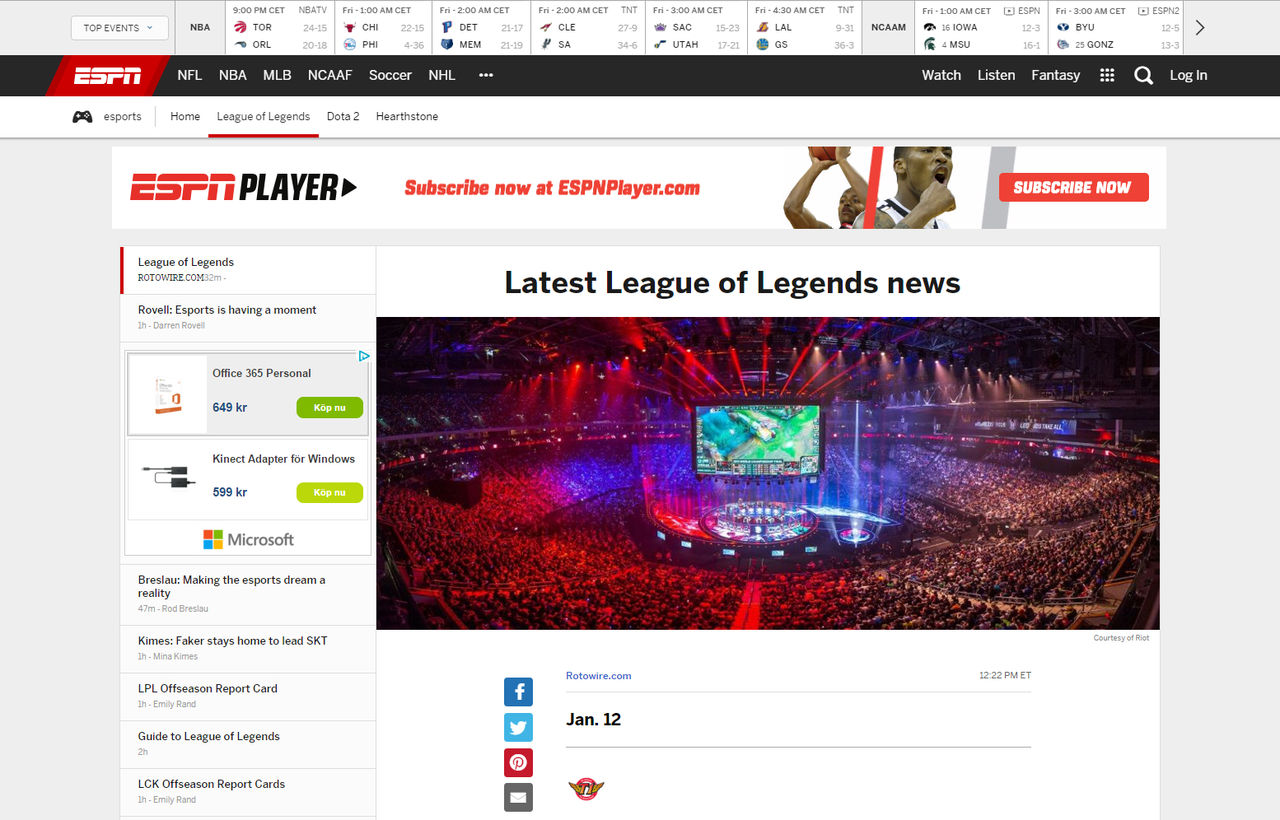 Nu har ESPN startat en esportsida