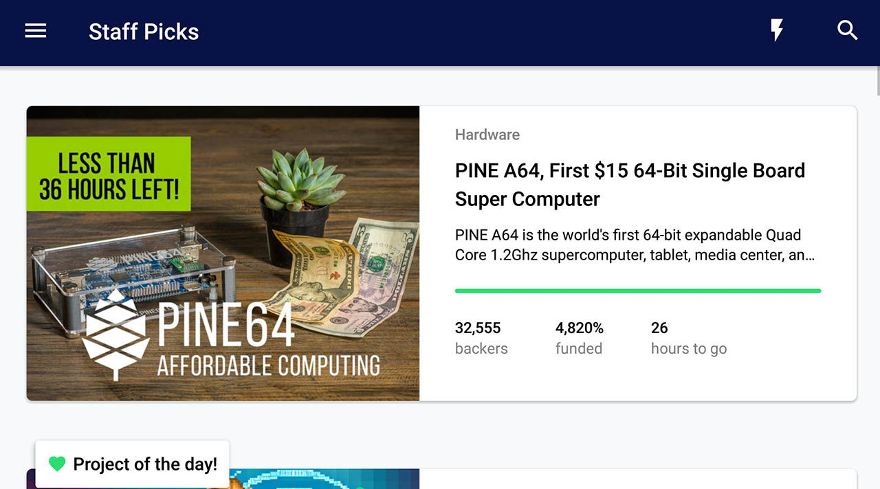 Kickstarter släpper Android-app