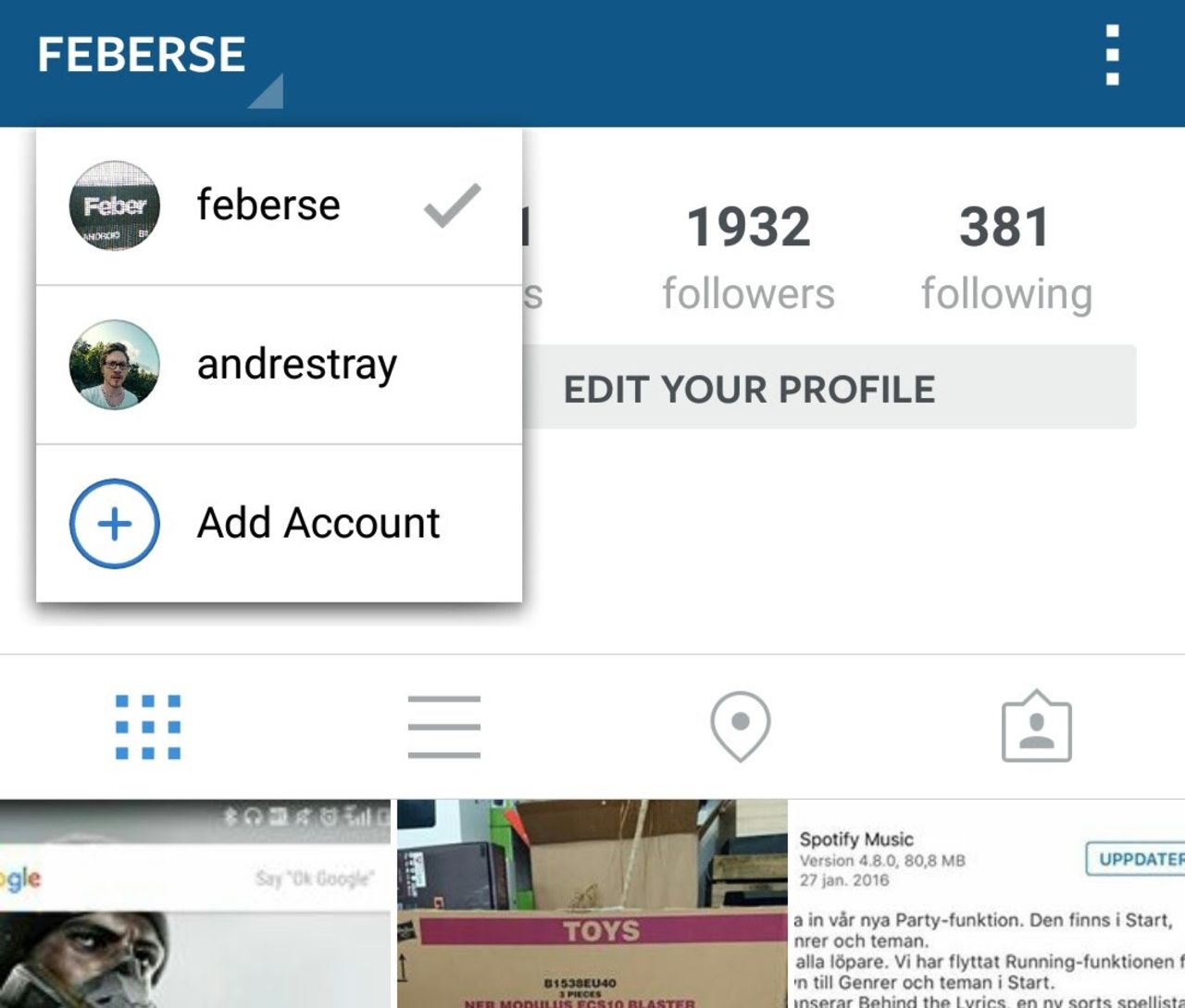 Nu kan du köra flera konton i Instagram-appen