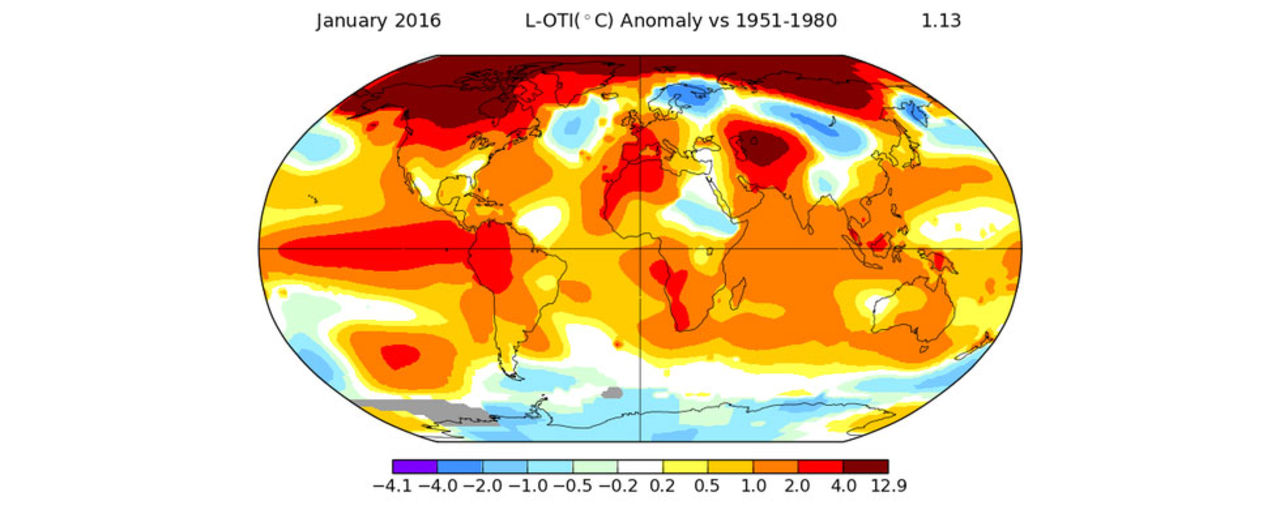 Förra månaden var den varmaste januari hittills