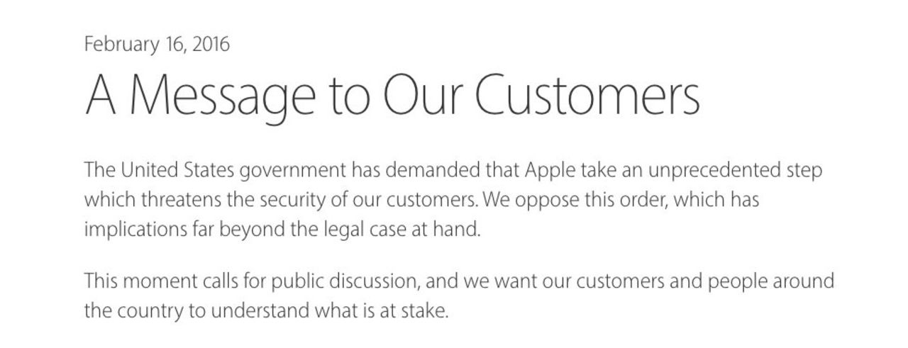 Tim Cook skriver öppet brev till Apples kunder