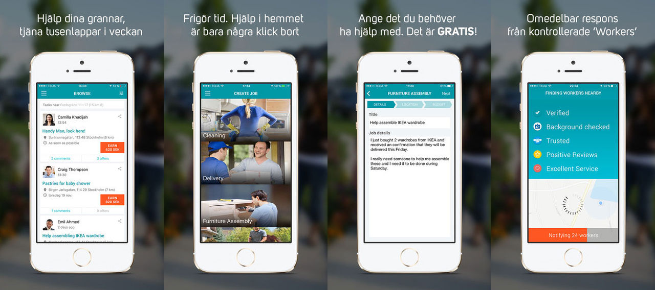 Få hjälp med smågrejer med Instawork