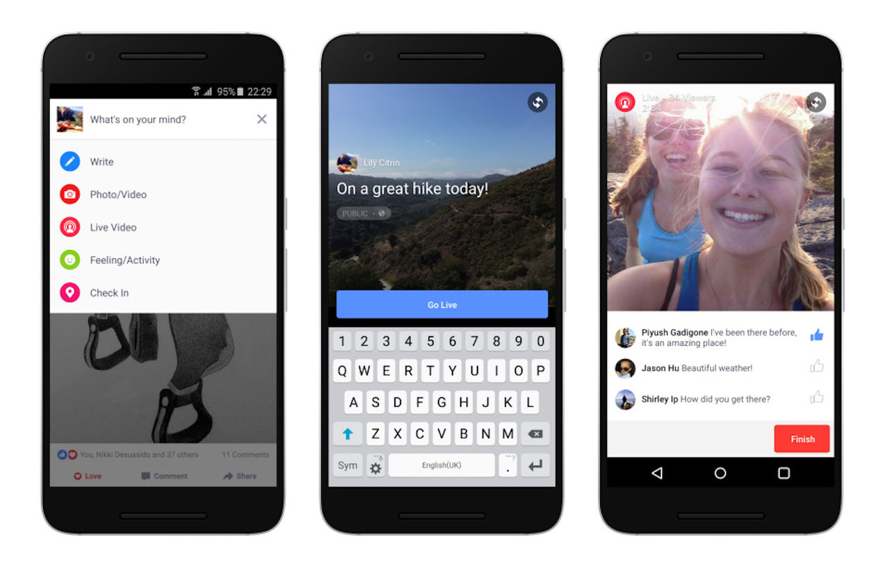 Facebook Live Video släpps till Android idag