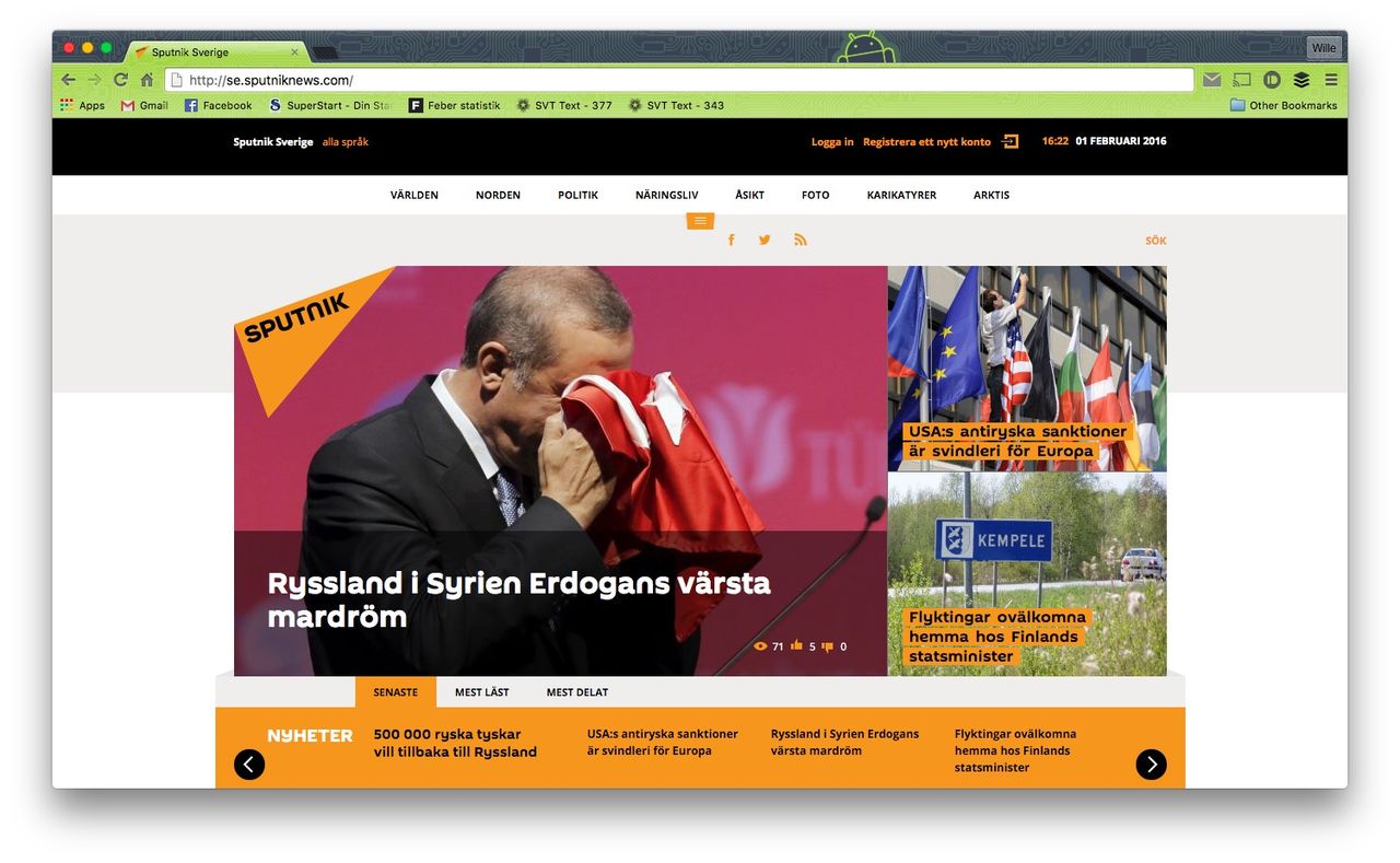 Svenska delen av Sputnik News läggs ner