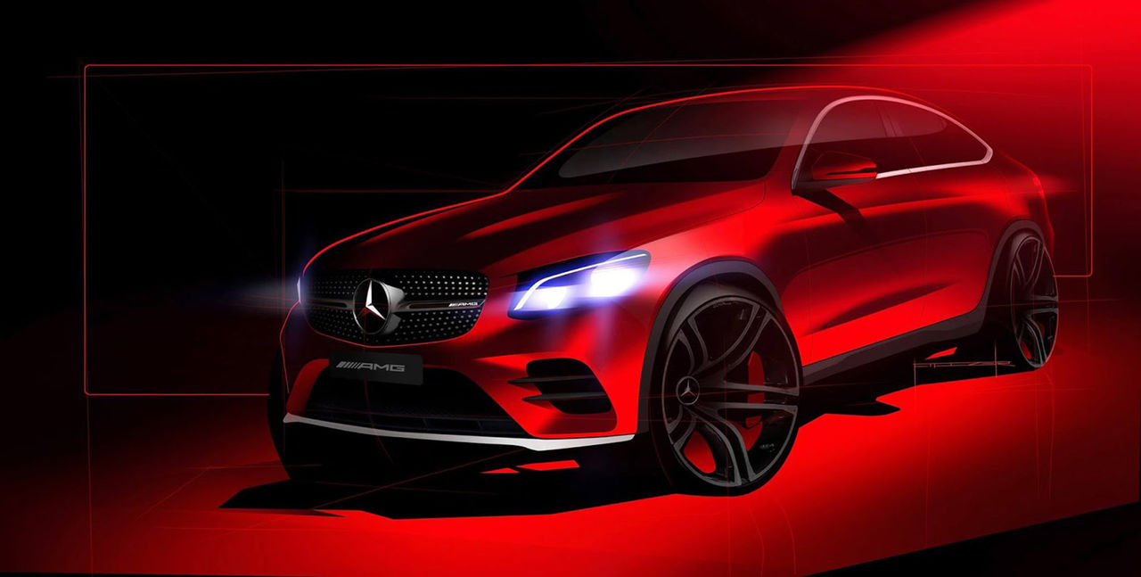Skiss på Mercedes-AMG GLC 43 Coupé