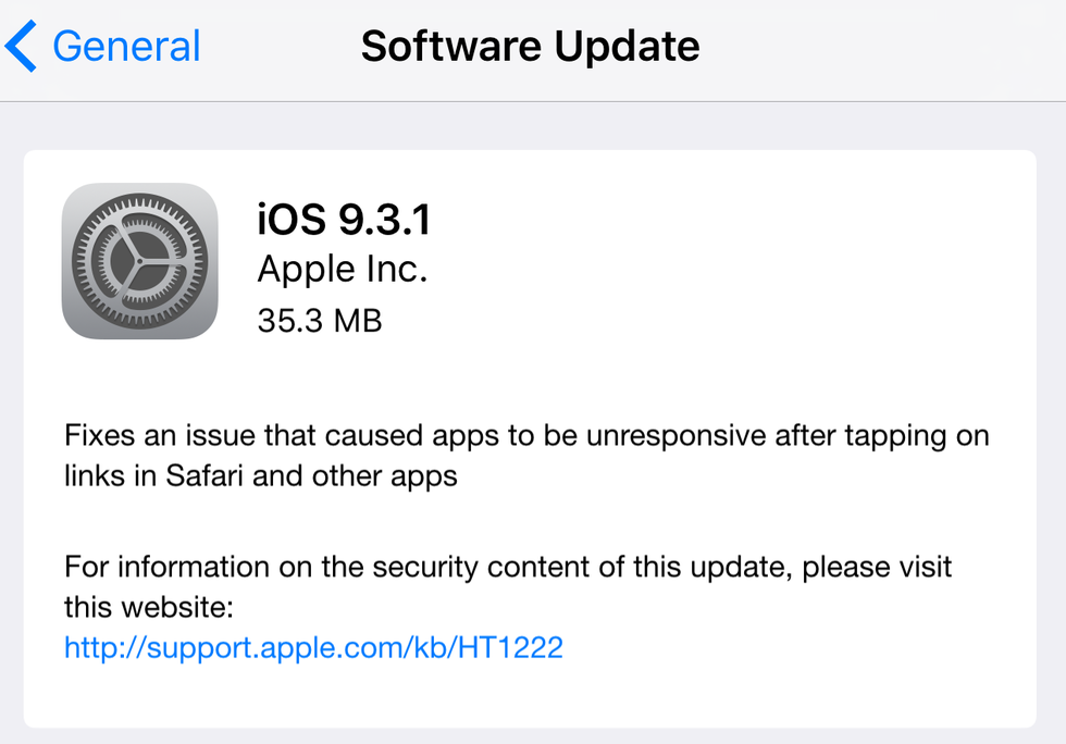 iOS 9.3.1 rullar ut nu