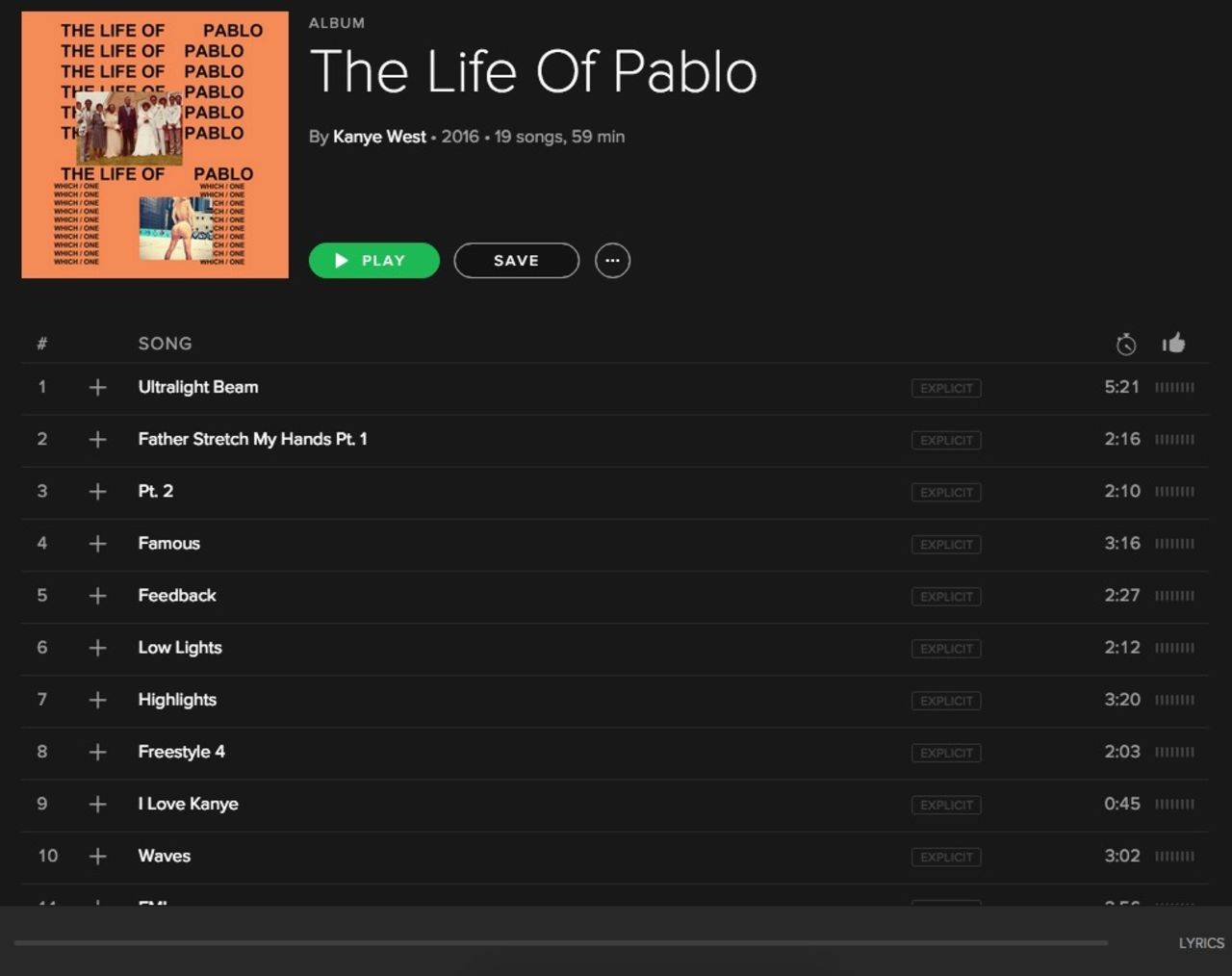 Nu finns Kanye Wests Life of Pablo på Spotify