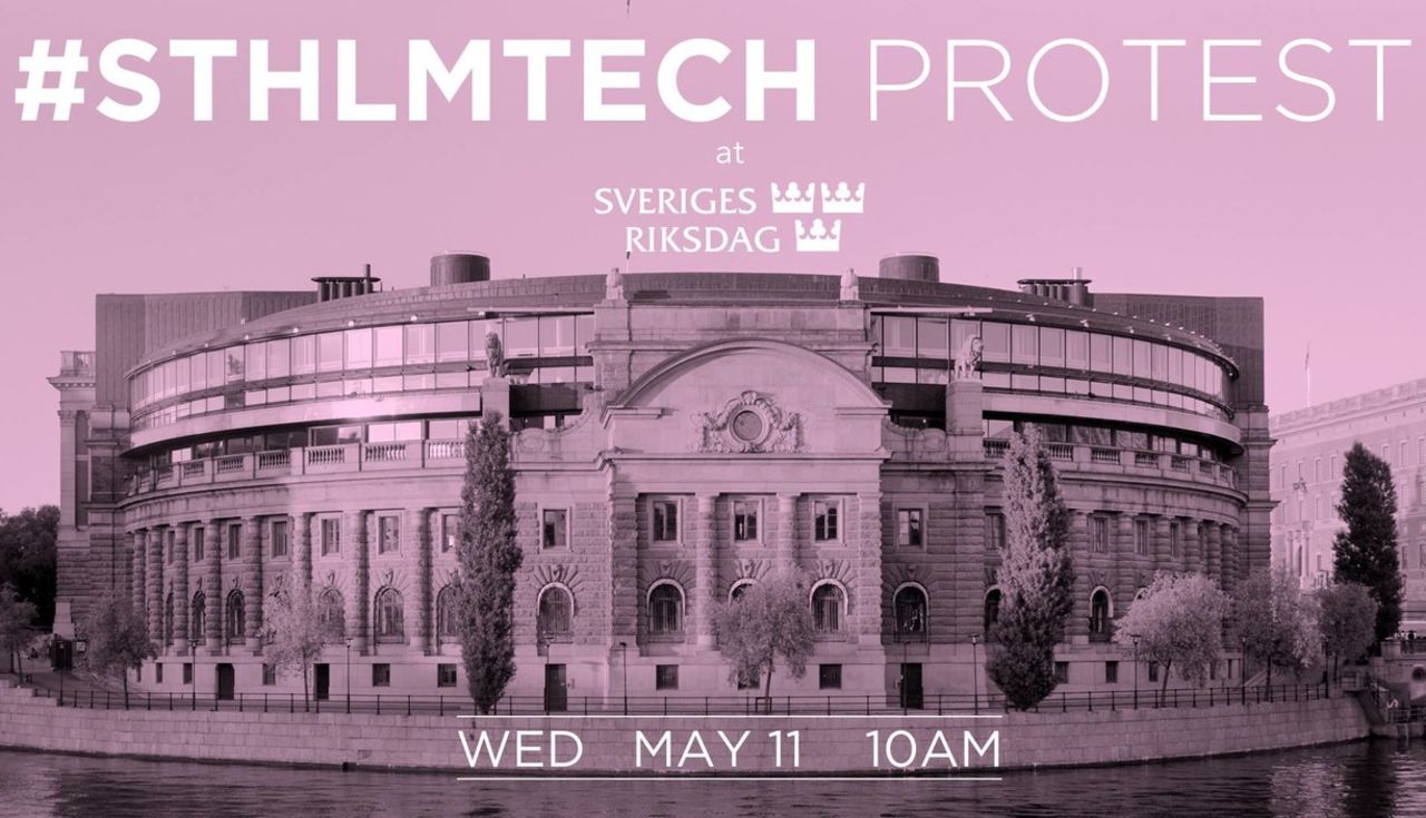 Techstartups anordnar demonstration vid riksdagen
