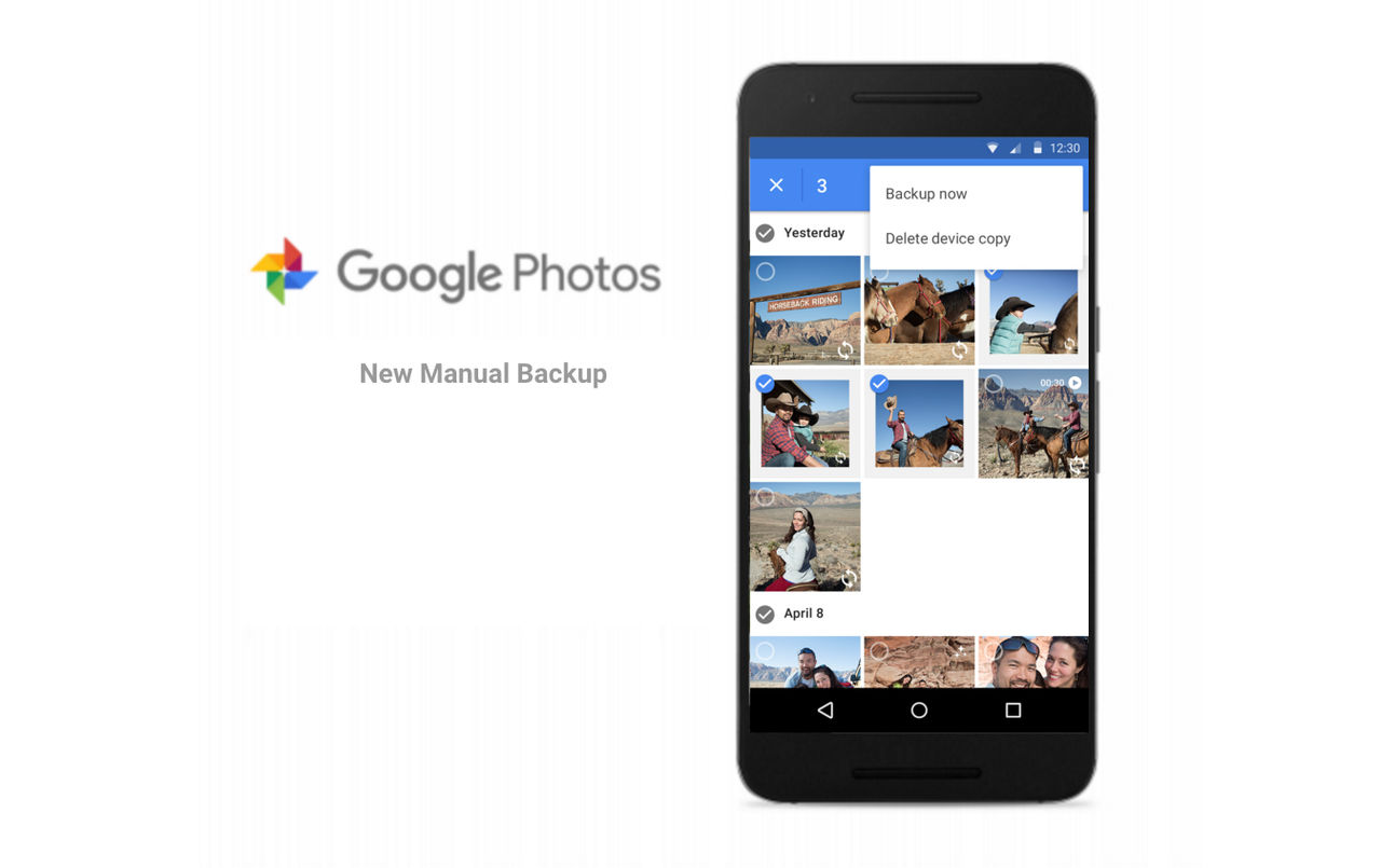 Google Photos får manuell backup