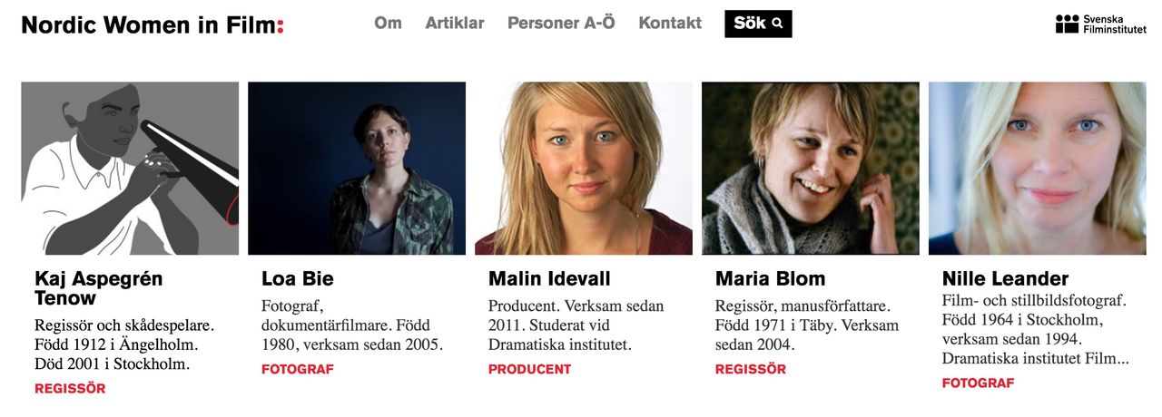 Svenska Filminstitutet lanserar Nordic Women in Film