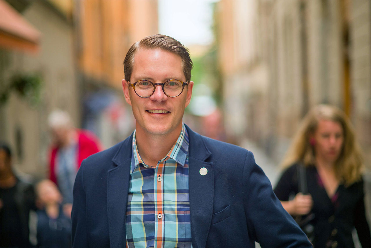 Spotifygrundare och moderatpolitiker i samtal