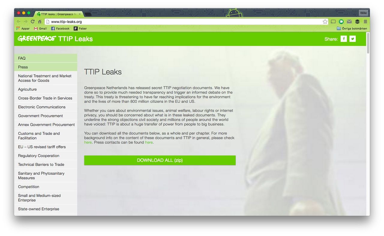 Greenpeace släpper TTIP Leaks