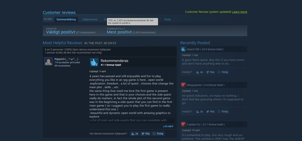 Recensionssystemet på Steam ska bli tydligare