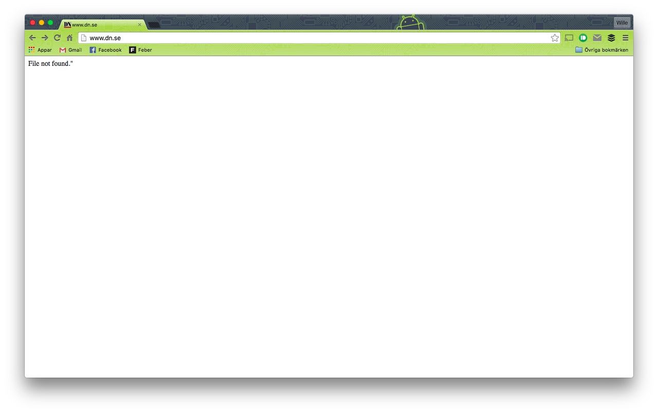 DN borta från nätet