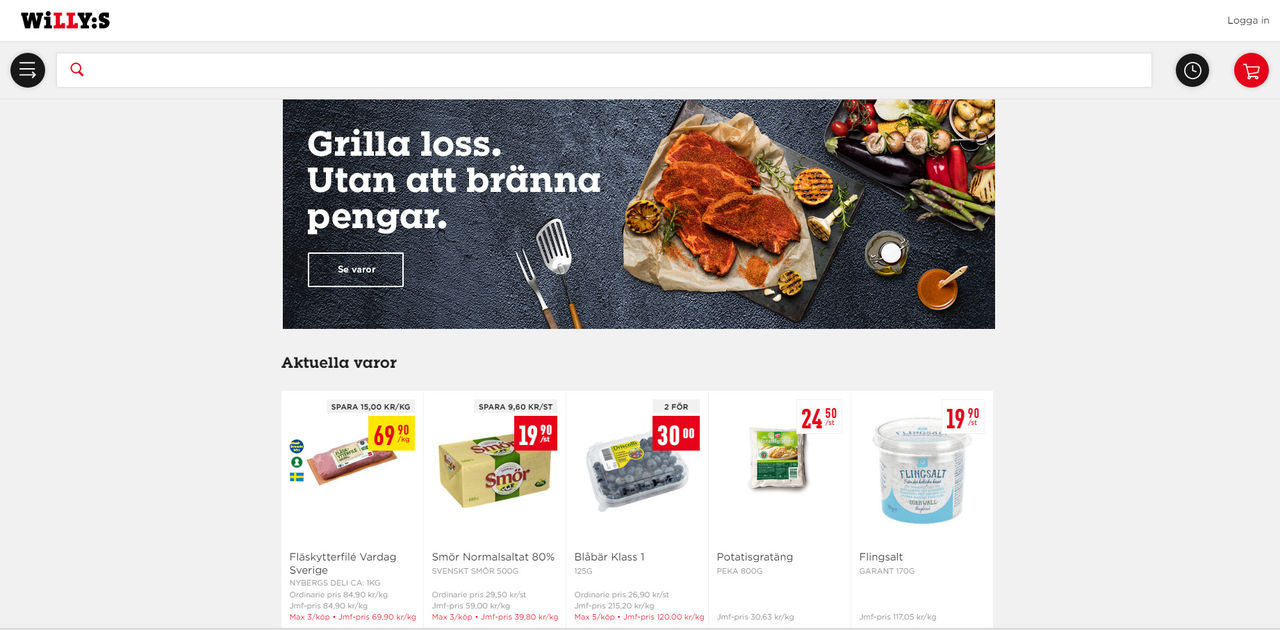 I dag öppnar Willys nätbutik