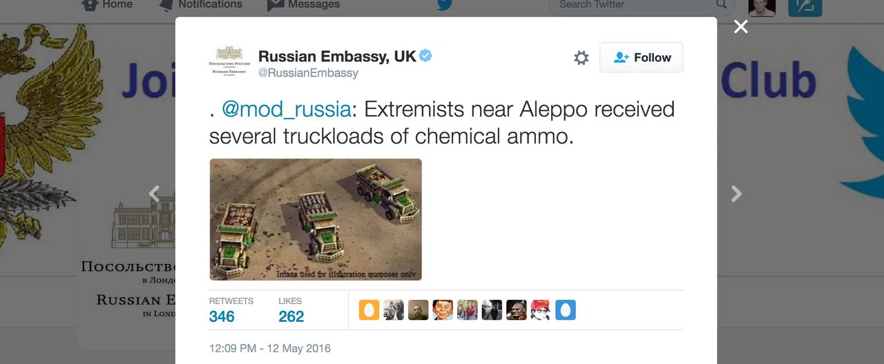 Ryska ambassaden twittrade bild från Command & Conquer